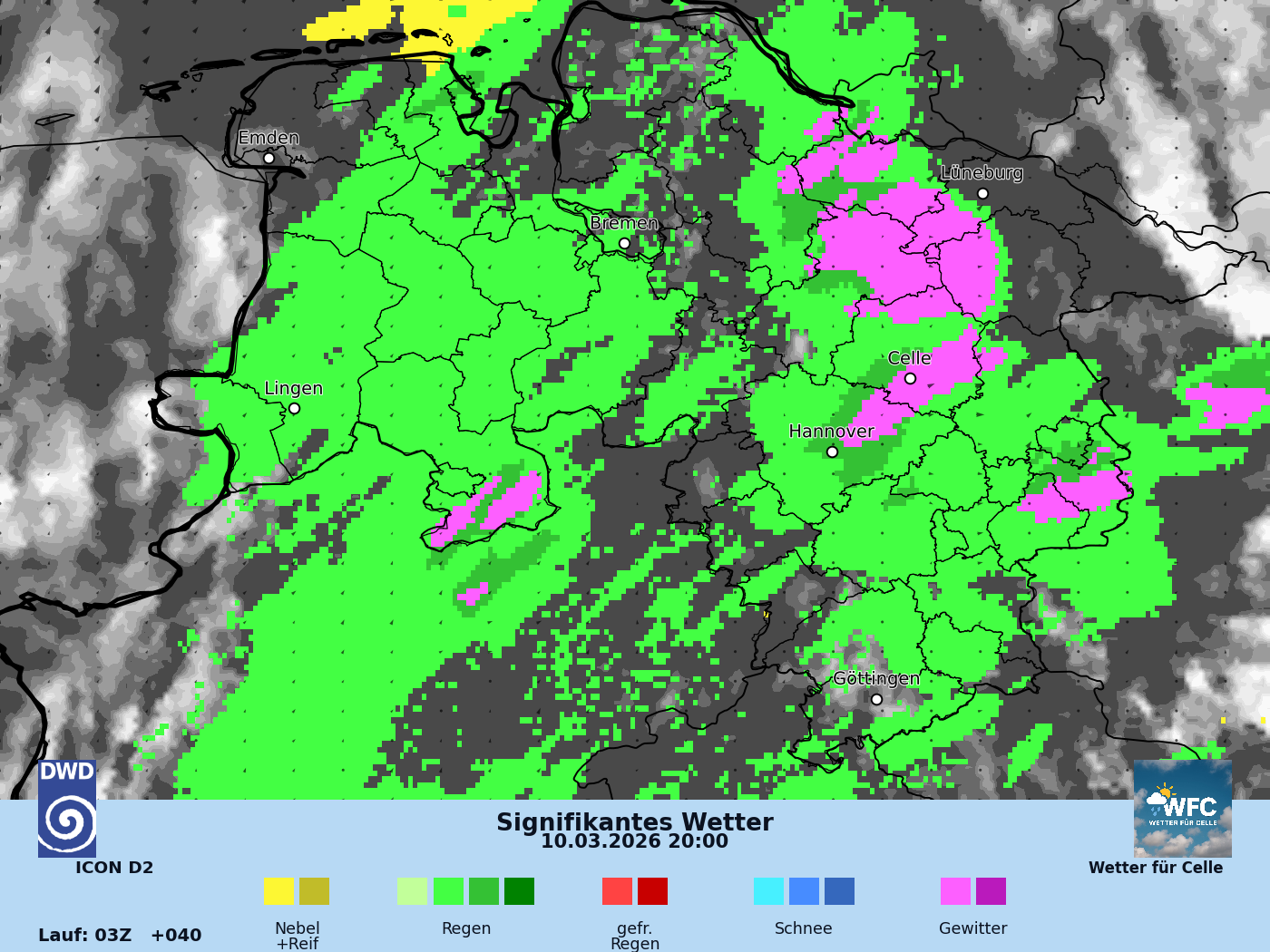 Gewitter am 10.03.2026 möglich