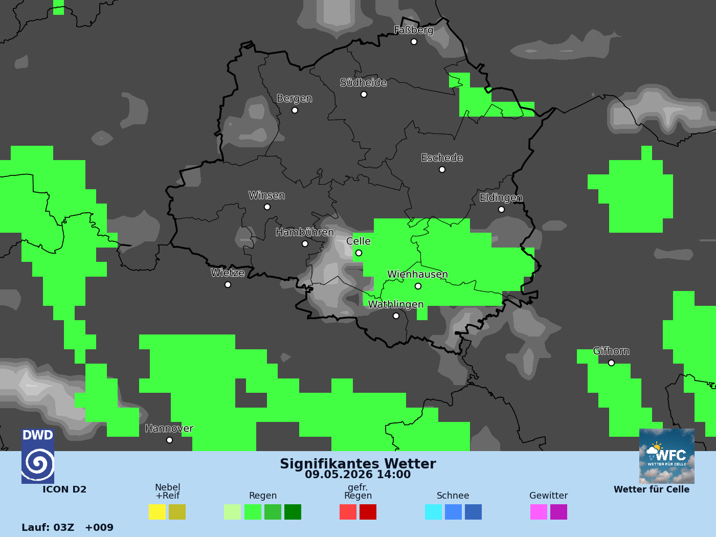 Das Wetter für Sa, 09.05.2026 - Hochdruck mit kleinen Störungen