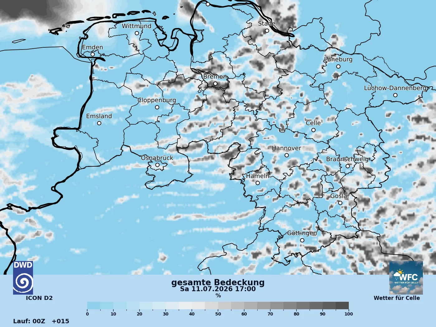 Hochdruckwetter - Sonne und wenige Wolken