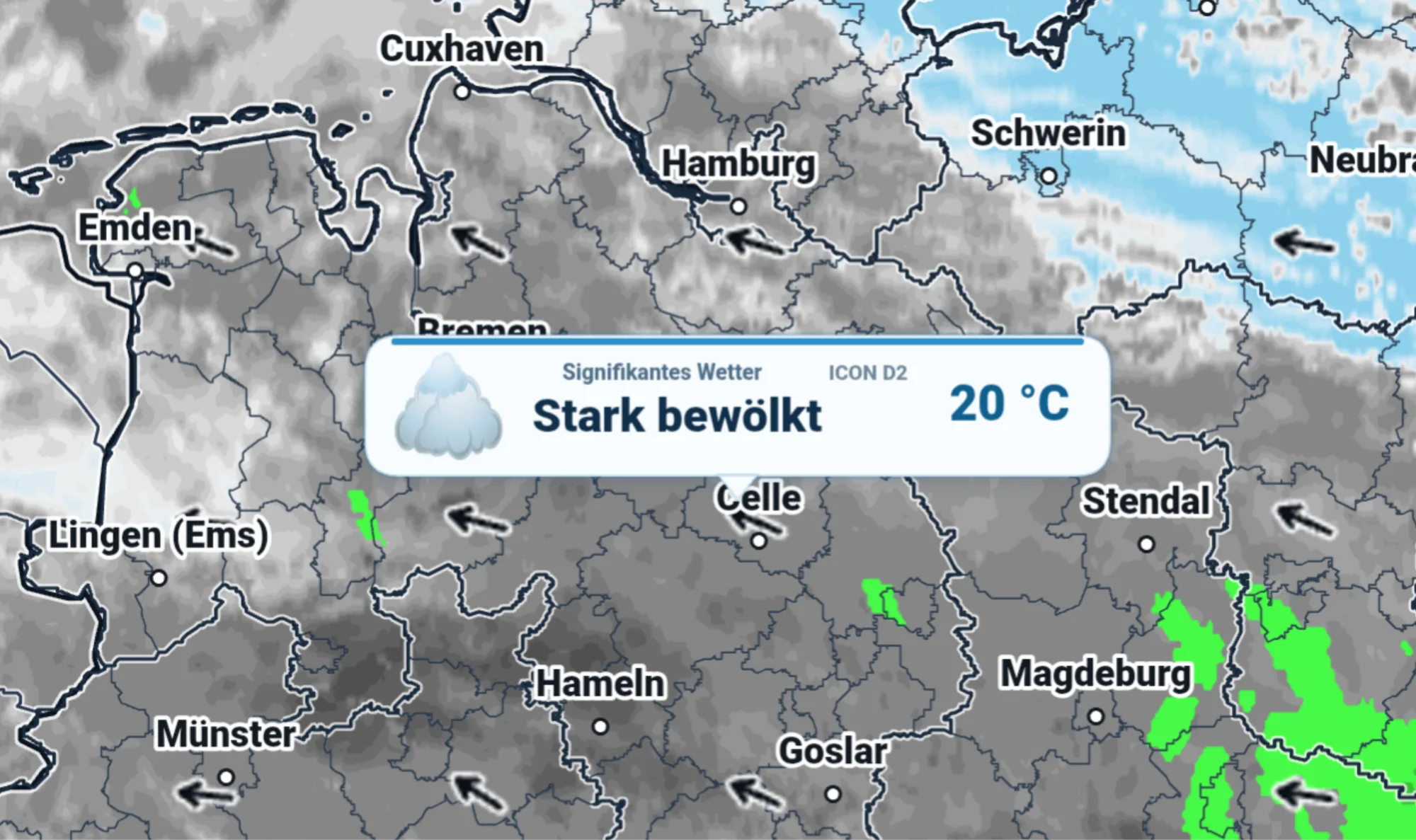 Hochdruckwetter mit Warmfront - eine bewölkte Angelegenheit