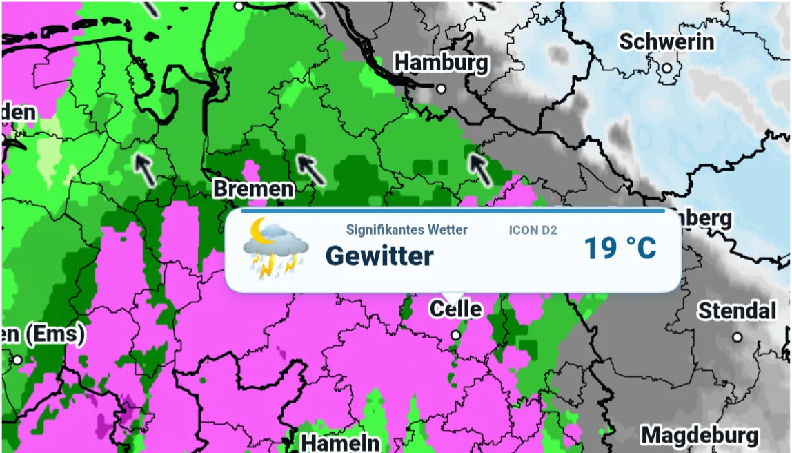 Tiefdruckeinfluss und einmal Heiß - in der Nacht Gewitter möglich