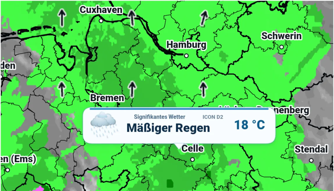 Unbeständig - viele Wolken, nachts Regen