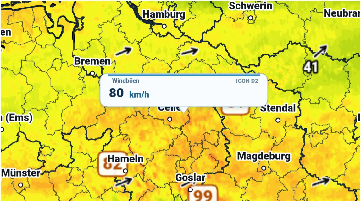 Regen und Sturmböen am heutigen Freitag