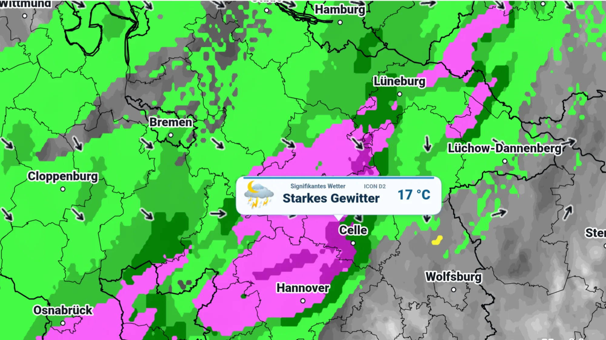 Sonne Wolken am Tage - Gewitter in der Nacht