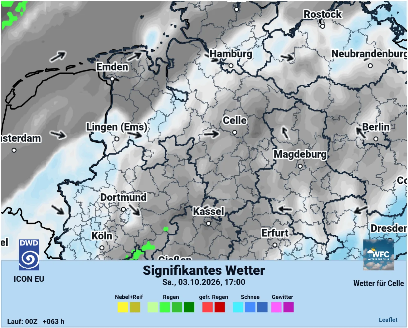 Der 3-Tage-Trend - meist Hochdruckwetter mit Nebel/Hochnebel
