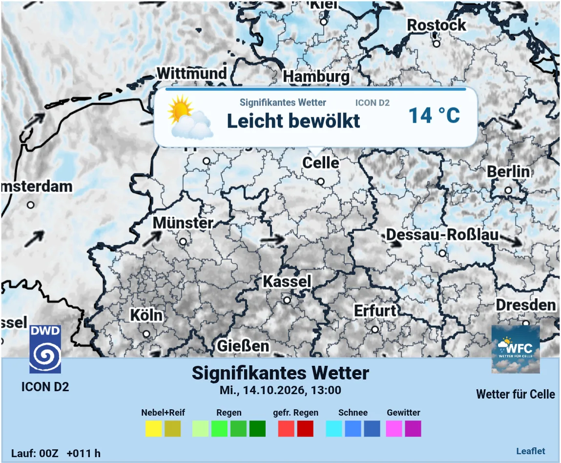 Ruhiges Herbstwetter mit Sonne und Wolken