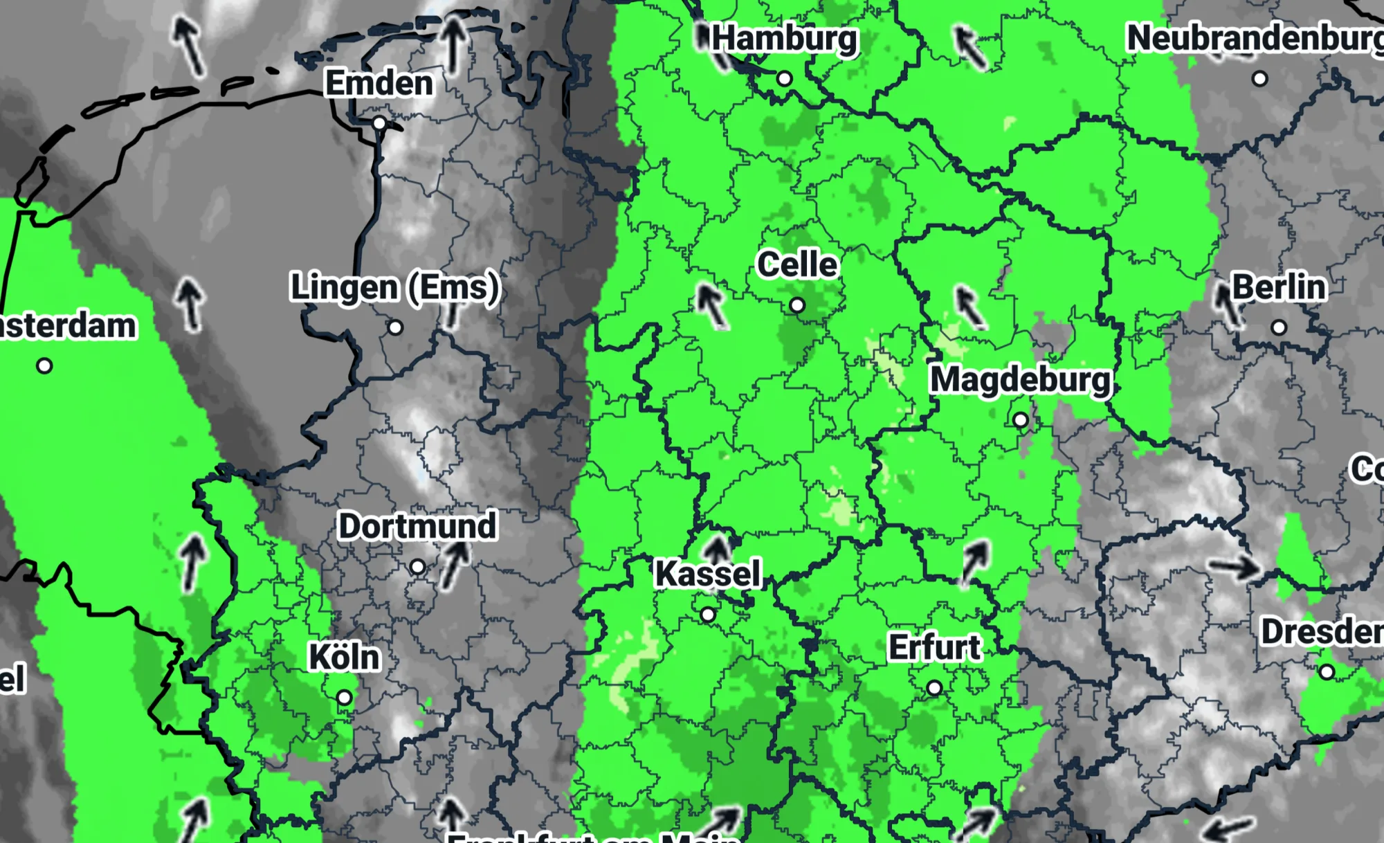 Wetterumstellung mit Regen