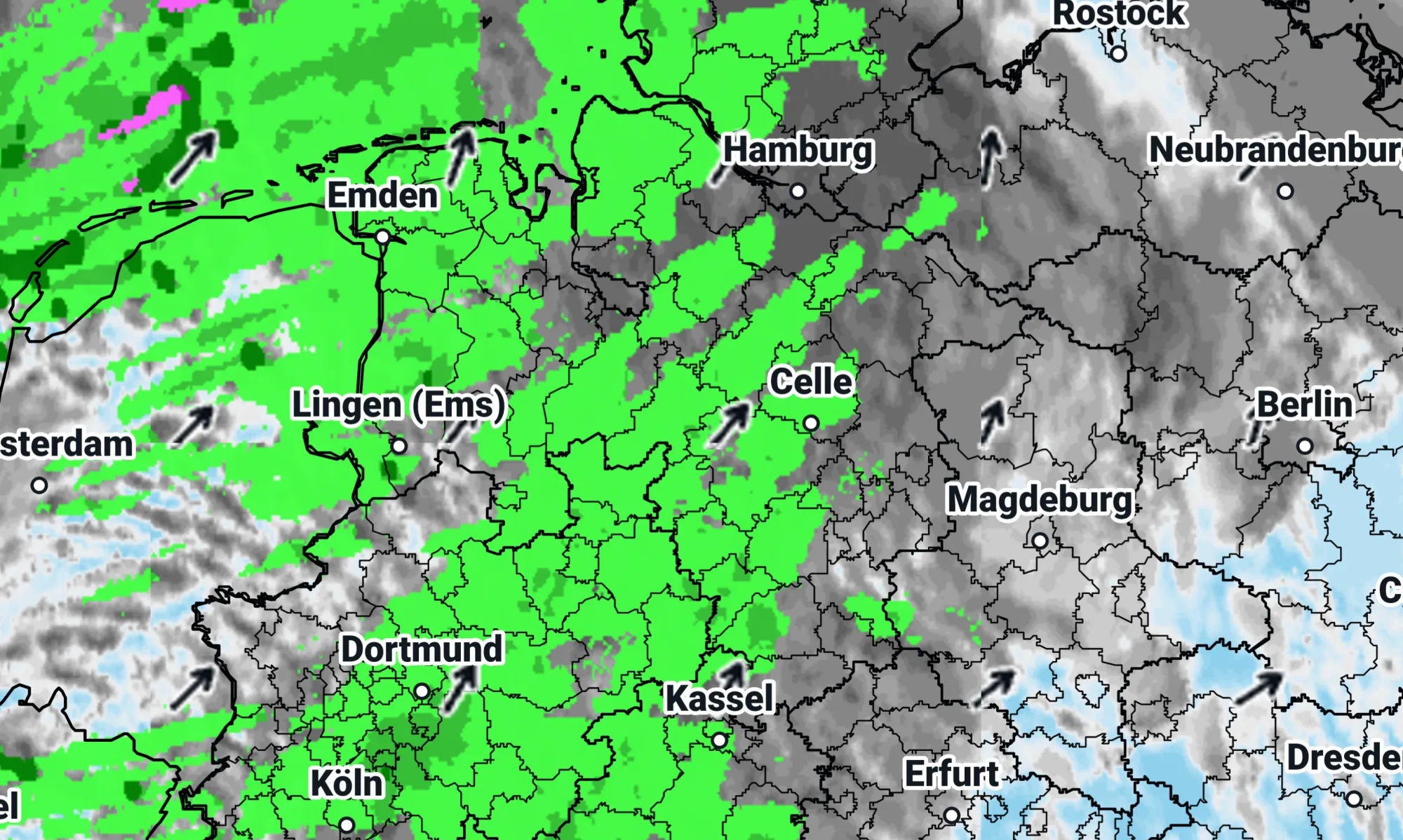 Anfangs locker, dann Wolken und Regen