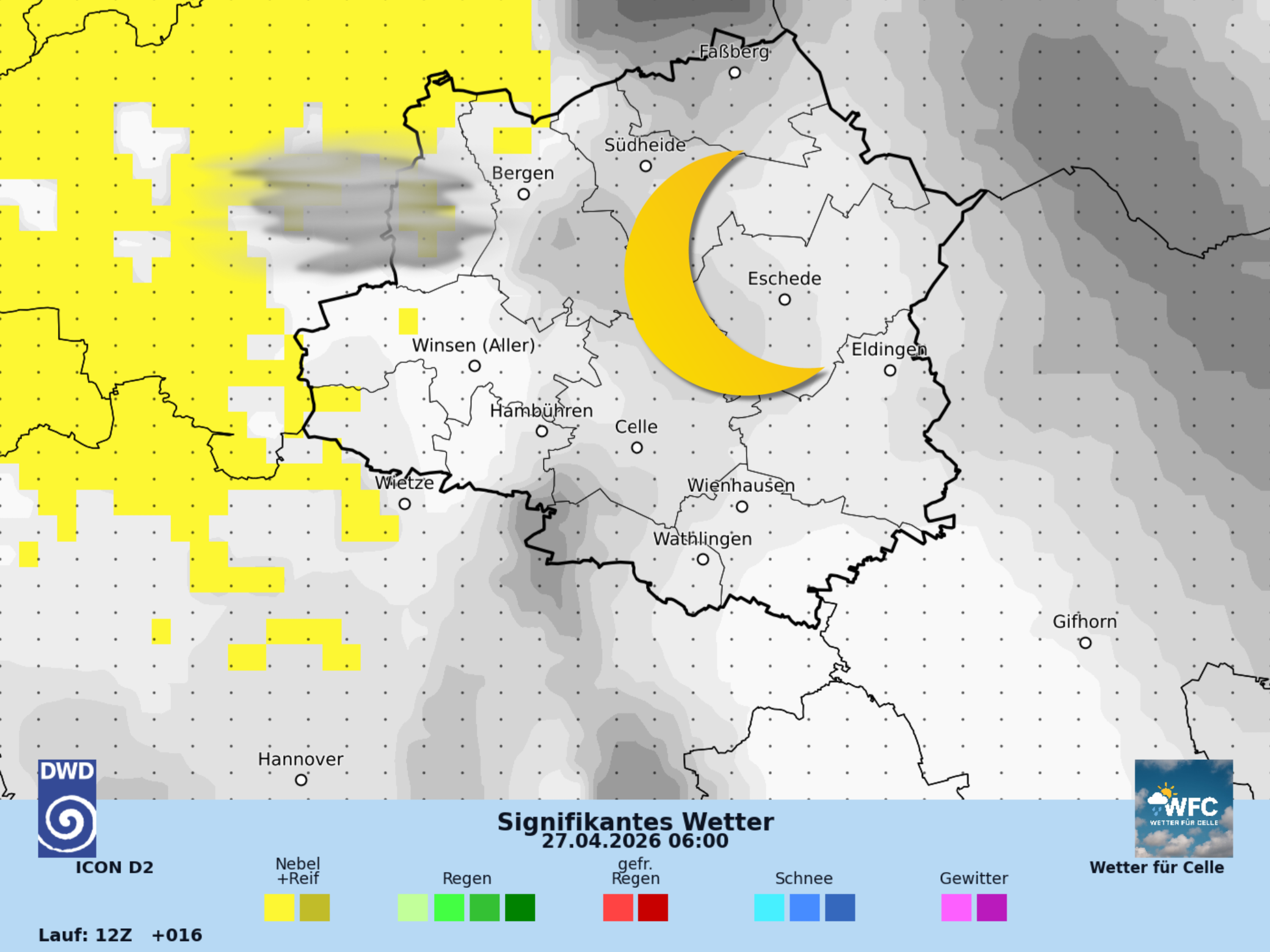 Das Wetter der Nacht 25/26.04.2026 - überwiegend Sternenklar