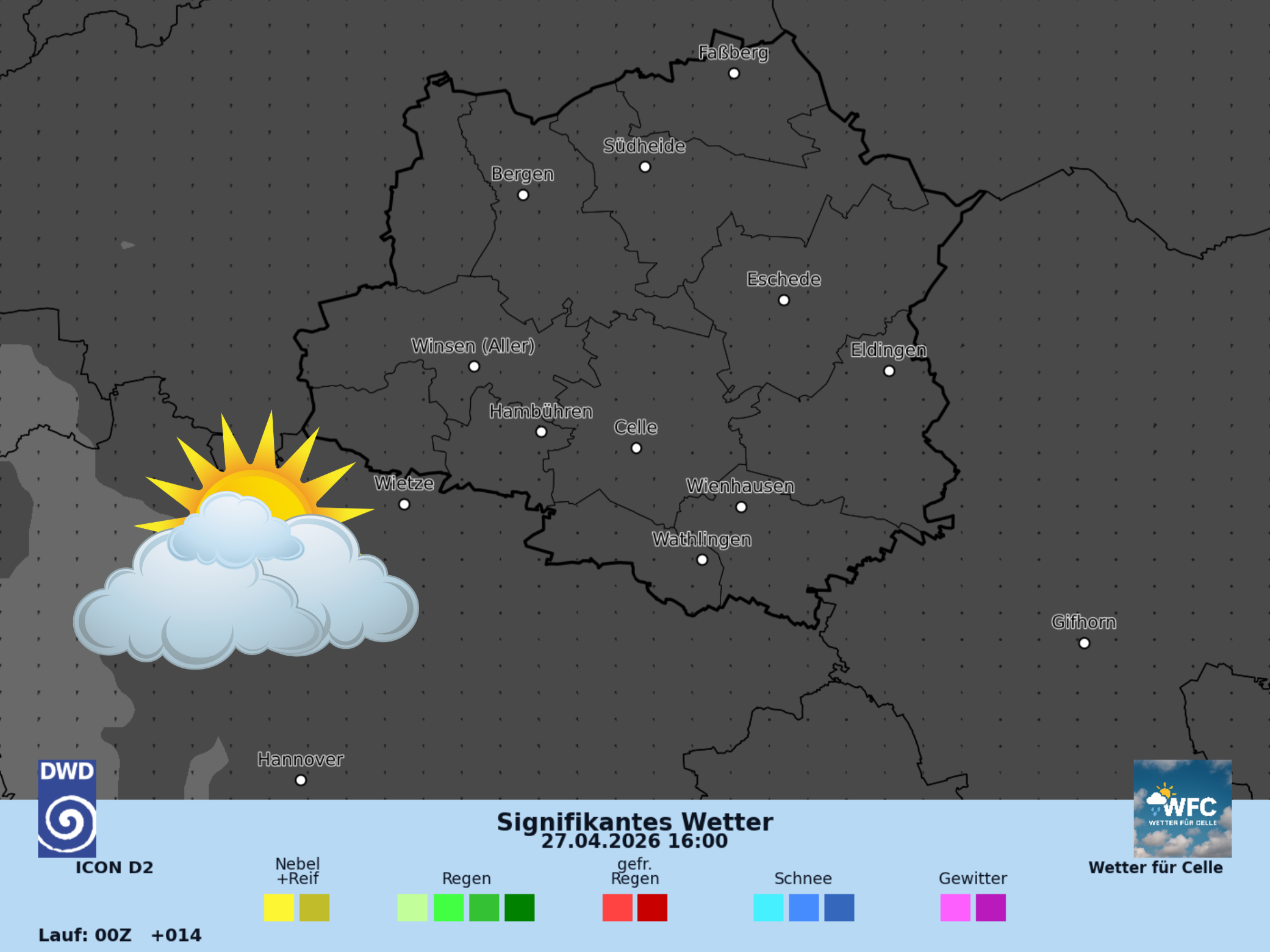 Das Wetter für Mo, 27.04.2026 - viele Wolken ziehen durch