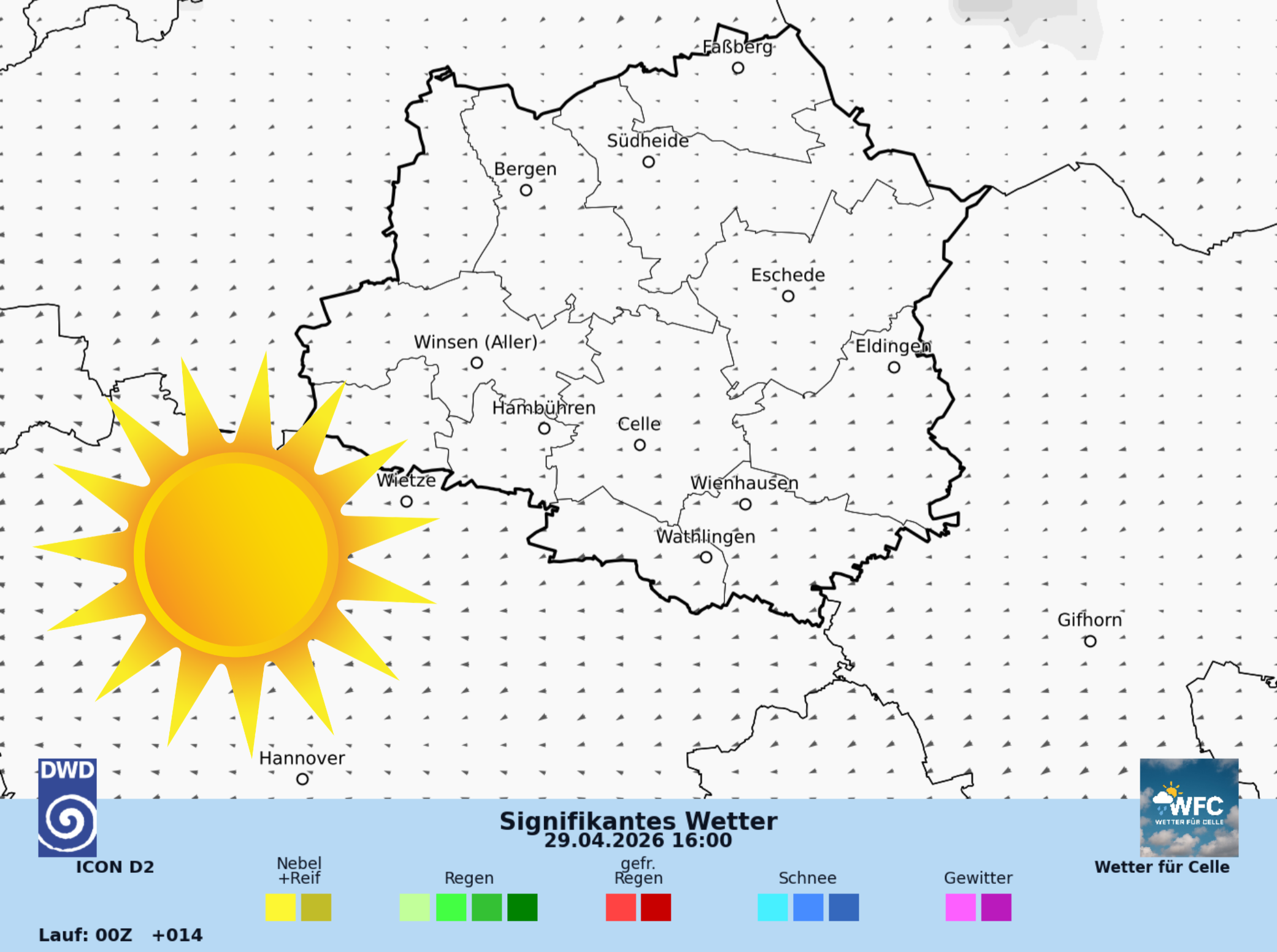 Das Wetter für Mi, 29.04.2026