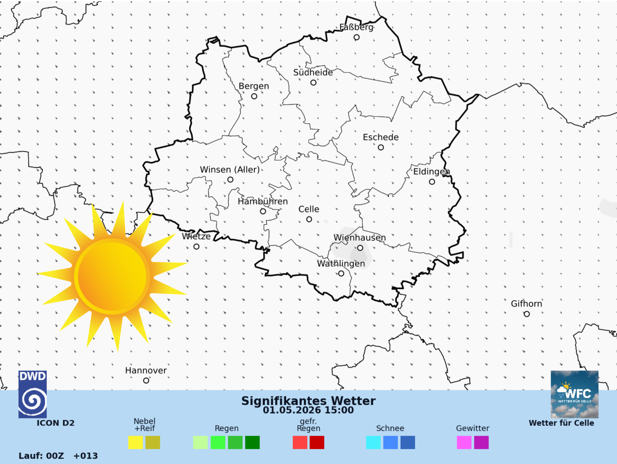 Das Wetter für Fr, den 01.05.2026 - Sonne pur und warm
