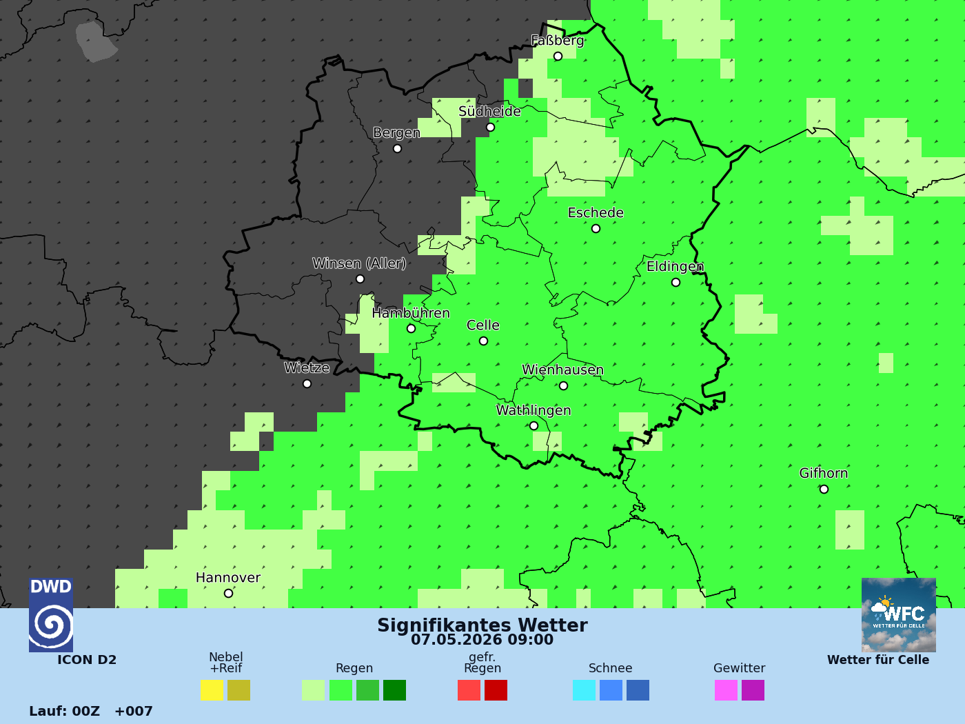 Das Wetter für Do, 07.05.2026 - langsam mehr Hochdruckeinfluss