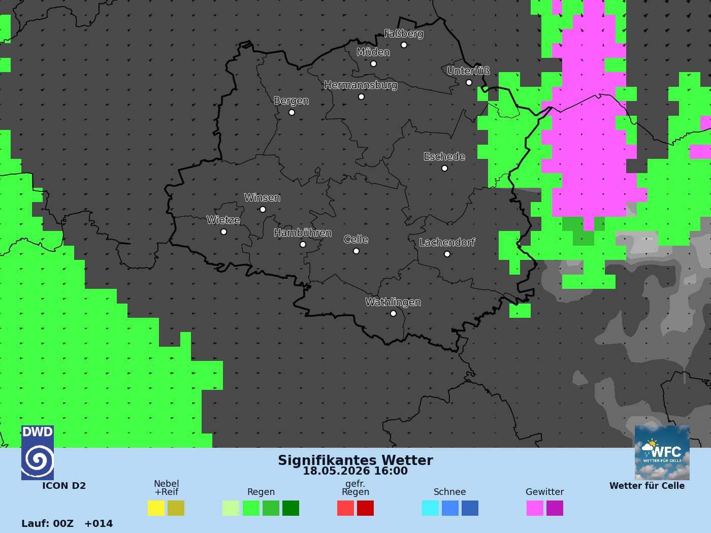 Das Wetter für Mo, 18.05.2026 - wechselhaft mit einzelnen Schauern